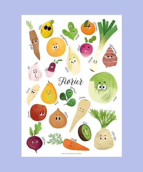 Carte A5 Fruits et légumes de Février