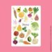 Planche stickers fruits et légumes de Février
